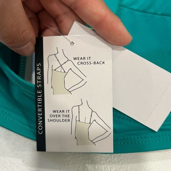 NWT La Blanca | Island Goddess Underwire Twist Bikini Top Emerald 16 - Picture 6 of 6